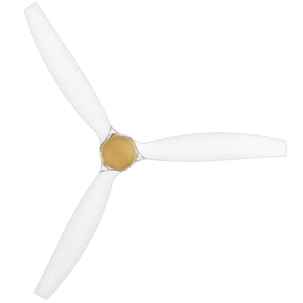 HINKLEY - Facet 60.0 in. Indoor/Outdoor Integrated LED Heritage Brass Ceiling Fan with Remote Control