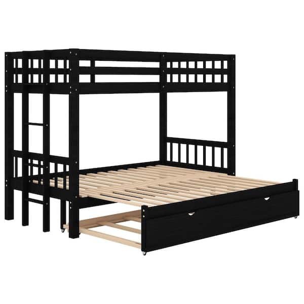 Donason Espresso Twin over Pull-out Bunk Bed with Trundle