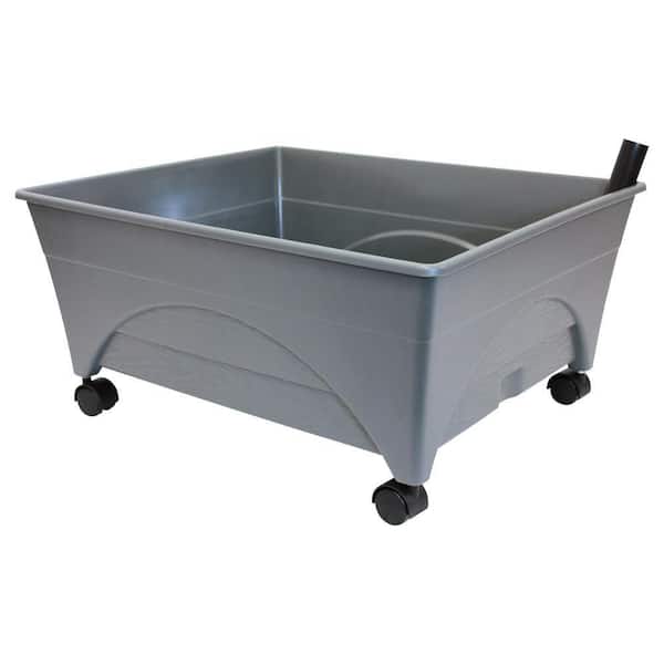 Unbranded 24 in. L x 20 in. W x 11 in. H Gray Resin Indoor/Outdoor City Picker Raised Bed Grow Box Self-Watering Improved Aeration