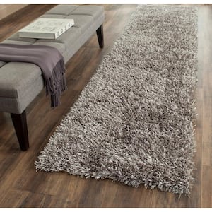 New Orleans Shag Gray 2 ft. x 12 ft. Solid Runner Rug