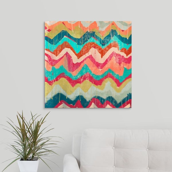 GreatBigCanvas 24 in. x 24 in. "Hot Chevrons" by Cynthia Alvarez Canvas Wall Art
