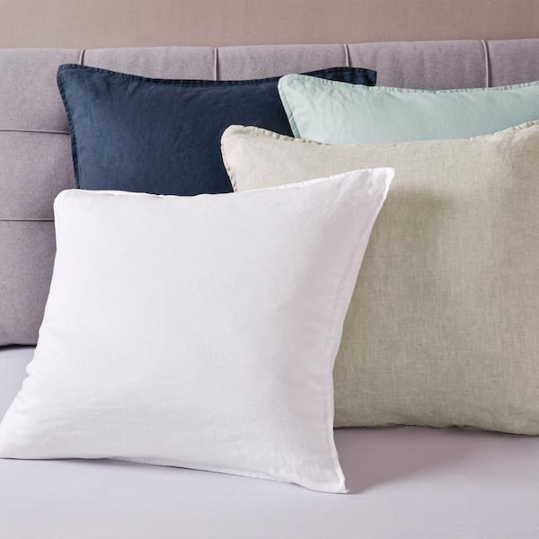 LEVTEX HOME Washed Linen Light Grey 20 in. x 20 in. Throw Pillow Cover Set  of 2 L604P2-A - The Home Depot