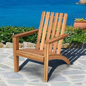 Brown Adirondack Chair Lounge Wood Outdoor Lounge Chair