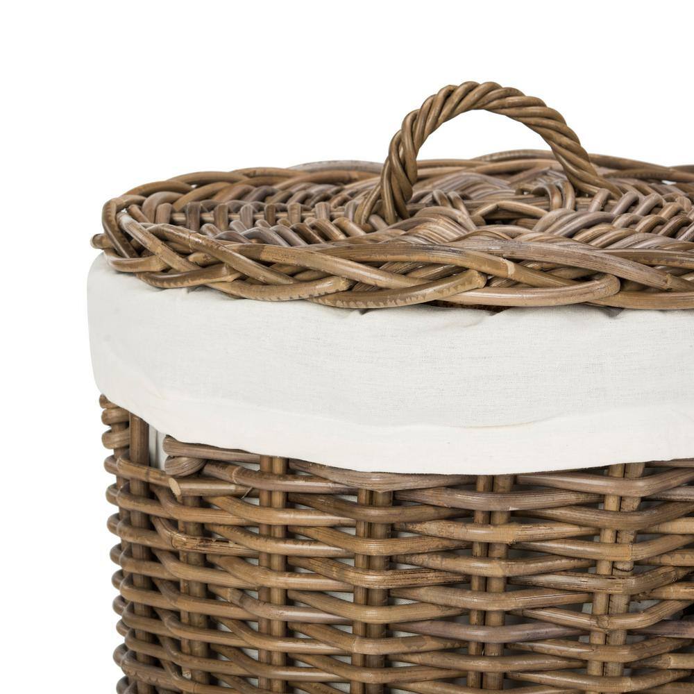 Natural Brown Rattan Laundry Baskets with Removable Lids