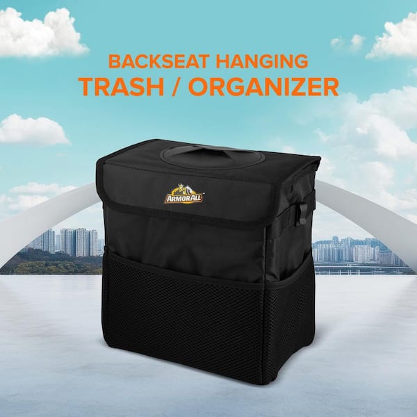 Car Trash Can, Bling Rhinestone Crystal Waterproof Hanging Garbage Bag Car Interior Oxford Leakproof Foldable Waste Organizer Trash Bin Universal Vehi - View #5