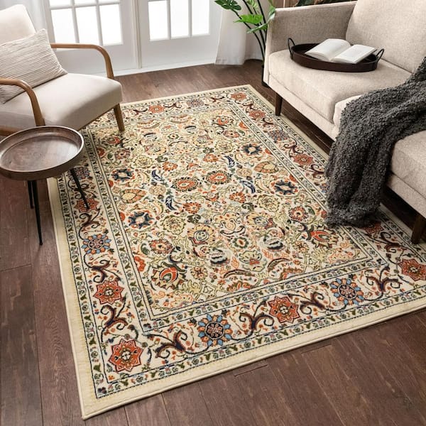 Well Woven Persa Tabriz 3 ft. 11 in. x 5 ft. 3 in. Traditional Oriental  French Country Brown Area Rug PA-18-4 - The Home Depot