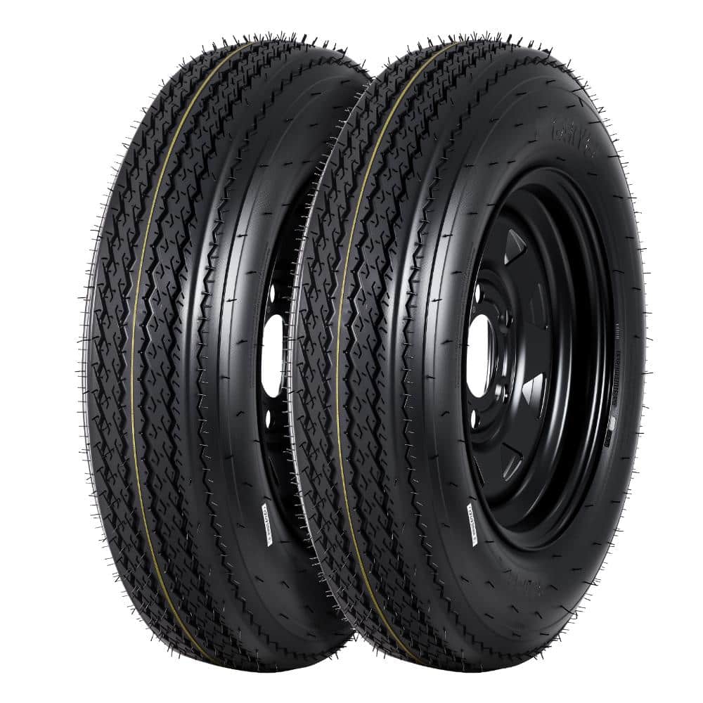 "2-Pack 5.30-12 5.30x12 530-12 Trailer Tires with 12"" Rims, 5 Lug on 4.5"" Bolt Pattern, 6PR Load Range C" price history on PriceWatchPro