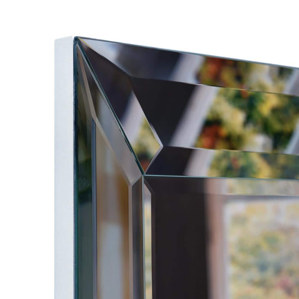 Rectangular Beveled Diamond Silver Framed Wall Mirror 40" x 30"