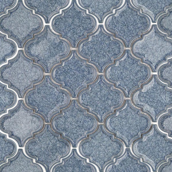 Roman Selection Iced Blue Lantern 9-3/4 in. x 10-1/2 in. x 8 mm Glass  Mosaic Tile