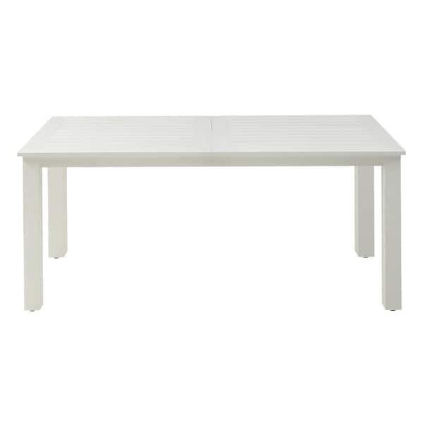 Unbranded White Rectangular HDPE 29.53 in. H All Weather Outdoor Dining Table for 4-6 Persons