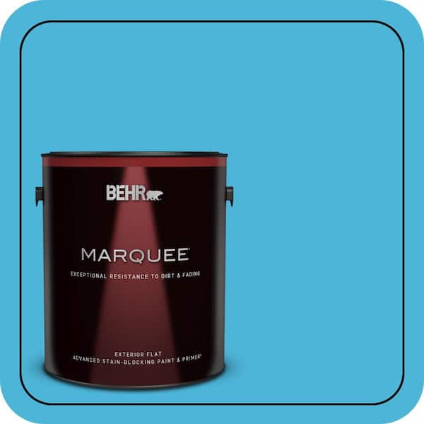 BEHR MARQUEE 1 gal. #P490-4 Aztec Sky Flat Exterior Paint & Primer