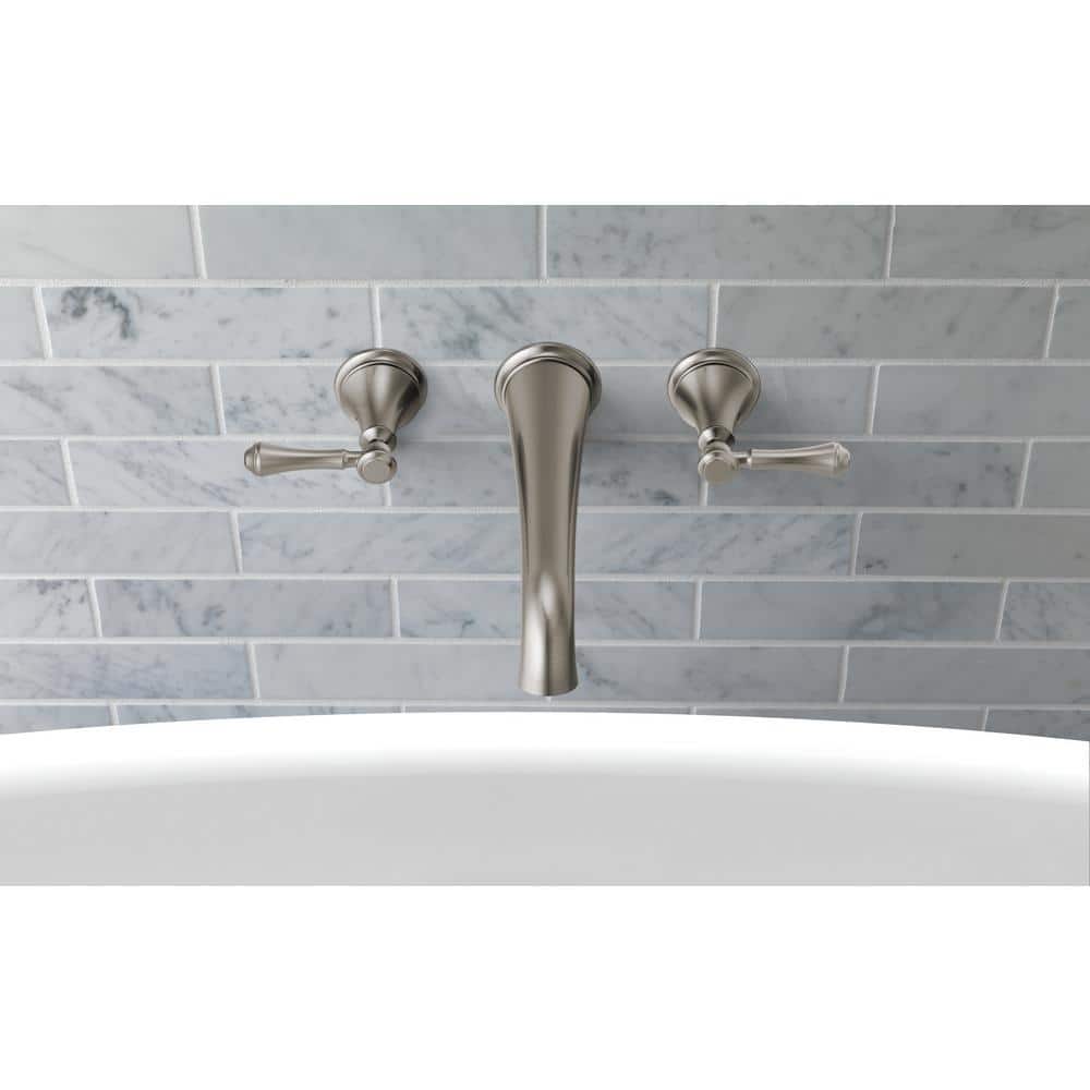 Stainless Steel Wall Mounted Double Handle Tub Faucet