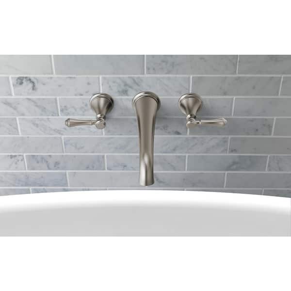 Cassidy 2-Handle Wall-Mount Tub Filler Trim Kit in Stainless (Valve Not Included)