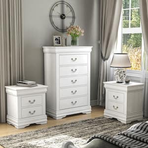 Burkhart White 2 Drawer 21.63 in. W Set of 2 Nightstand and Chest