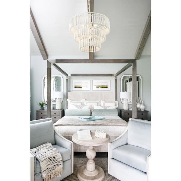 Crystorama Tiana 3-Light Matte White Tiered Pendant Light TIA-7103