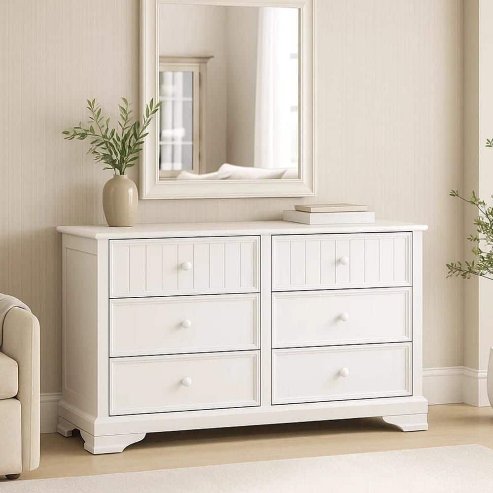 Toli White 6-Drawer 54 in. Dresser without Mirror price history on PriceWatchPro
