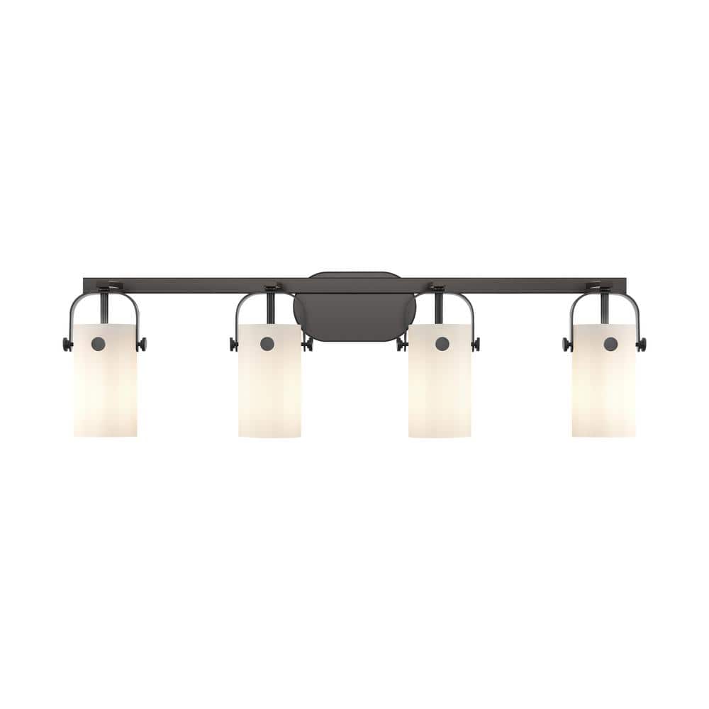 Pilaster II Cylinder 34.88 in. 4-Light Matte Black Vanity Light with Glass Shade price history on PriceWatchPro