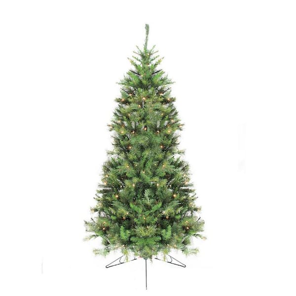 Northlight 7.5 Ft. Pre-Lit Canyon Pine Artificial Half Wall Christmas Tree Clear Lights 32271946