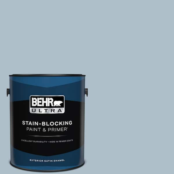 BEHR ULTRA 1 gal. #570E-3 Liberty Gray Satin Enamel Exterior Paint & Primer