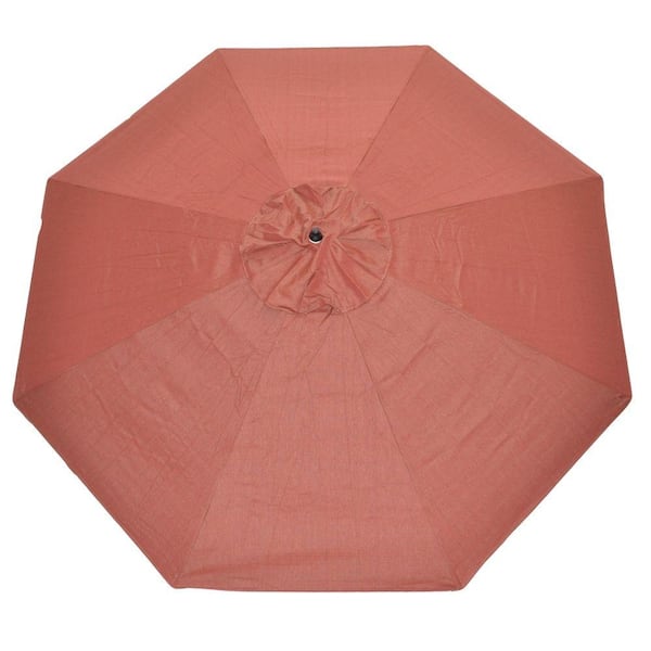 Plantation Patterns 11 ft. Patio Umbrella in Red Textured