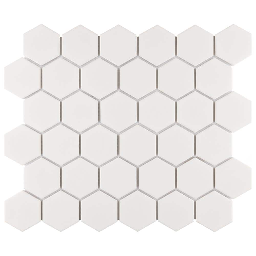 Gotham 2 in. Hex White 6 in. x 6 in. Porcelain Mosaic Take Home Tile Sample price history on PriceWatchPro