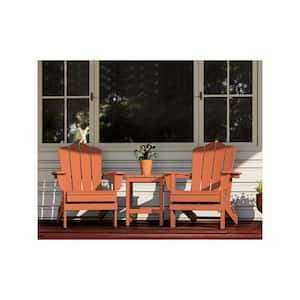 Classic Folding HDPE Plastic Adirondack Chair in Orange