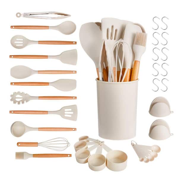 34 PCS Kitchen Cooking Utensils Set Silicone Spatula Spoon Tools Heat Resistant