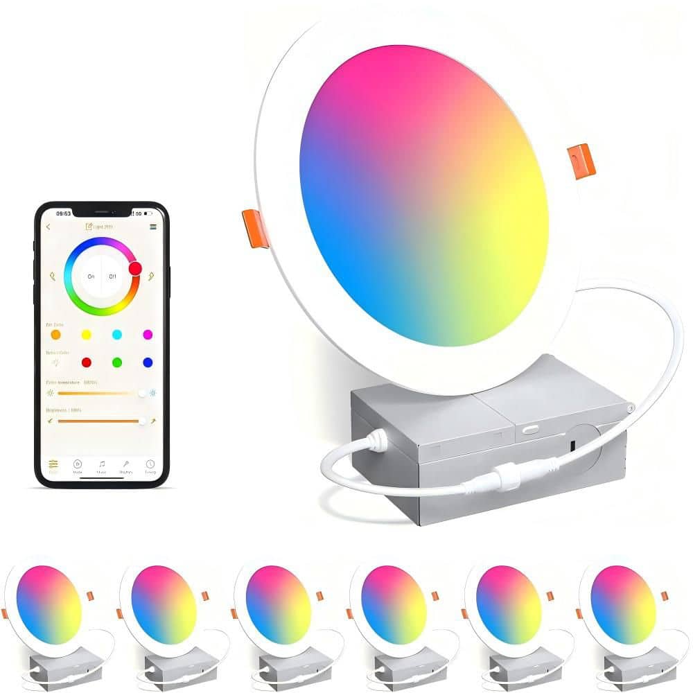 Bieuoram 4 in. Smart LED Recessed Lighting, IC Rated & ETL Certified ...
