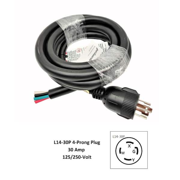 parkworld 10 ft. 10/4 30 Amp, Black 125-Volt/250-Volt Twist Lock