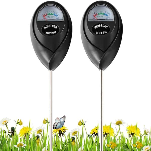 2-Pack Soil Moisture Meter Easy-Read Analog Dial Black 2-Piece TFL1003