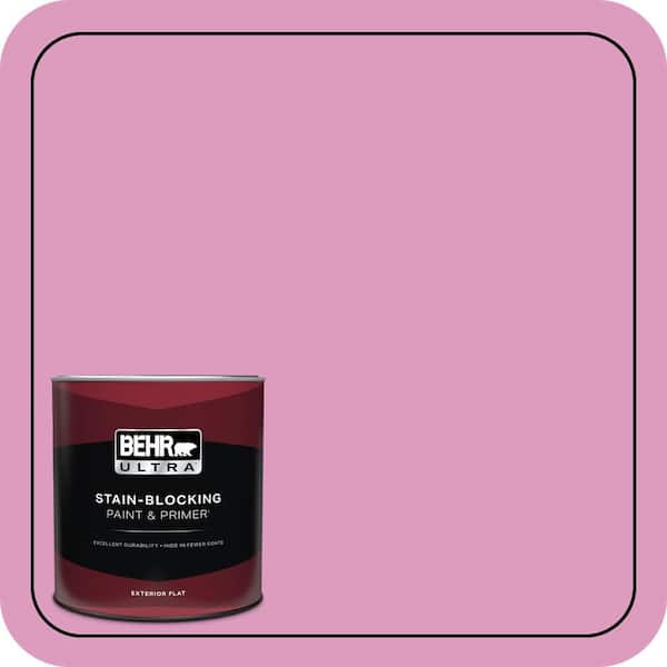 BEHR ULTRA 1 qt. #690B-4 Pink Begonia Flat Exterior Paint & Primer