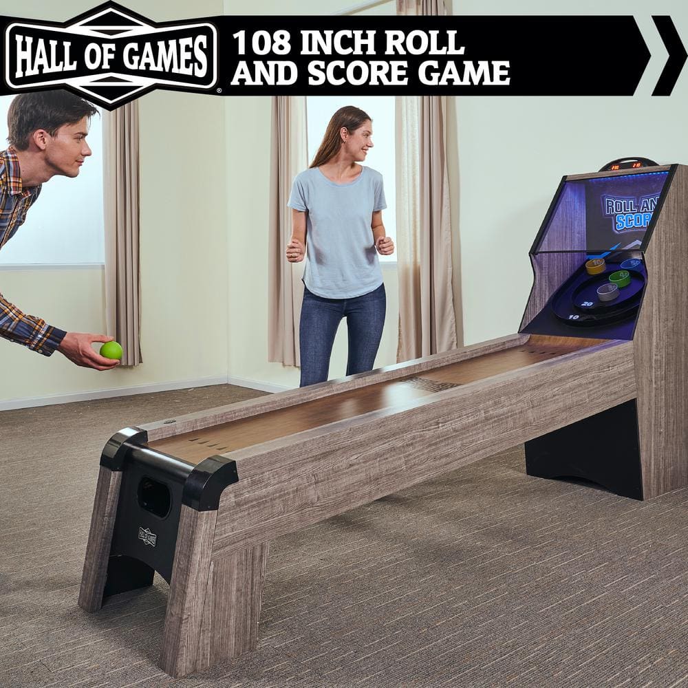 108" Gray and Brown PVC Laminate Roll and Score Game Table