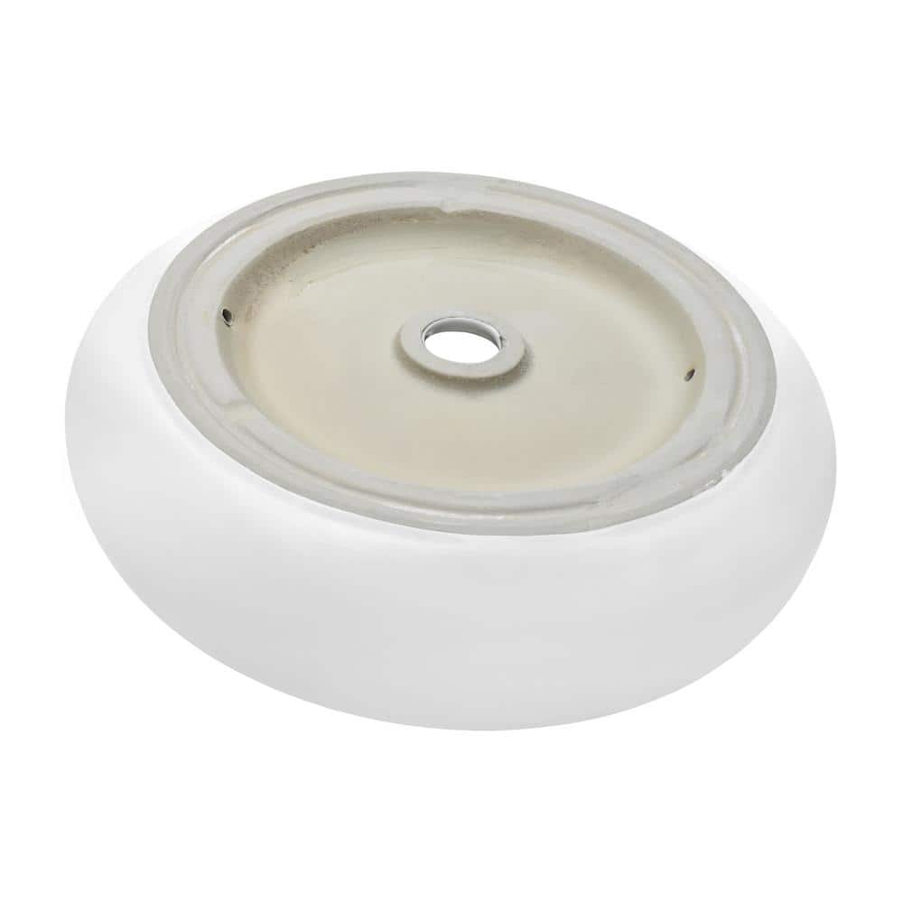 Ruvati 12" Round White Ceramic Above-Counter Vessel Sink