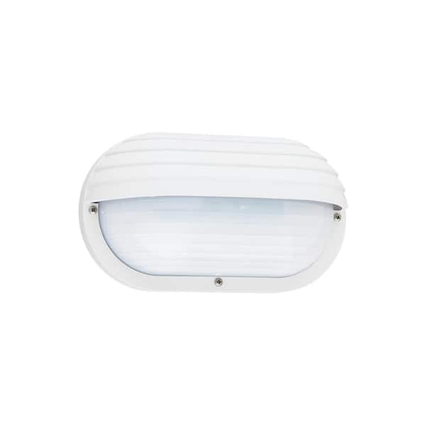 Generation Lighting Bayside 1-Light White Outdoor 5 in. Wall Lantern Sconce