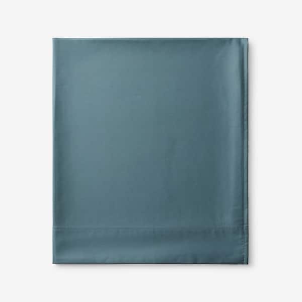 The Company Store Legends Hotel Supima Cotton Wrinkle-Free Extra Deep Ocean Blue Sateen Oversized Queen Flat Sheet