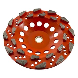 7 in. Concrete, Segmented Rim, 24 Diamond Blade Segments, Premium Aggressive Grinding Wheel, 7/8 in. 5/8 in. Arbor