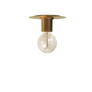 Roswell 3.3 in. H 1-Light Aged Brass Flush Mount with No Shade