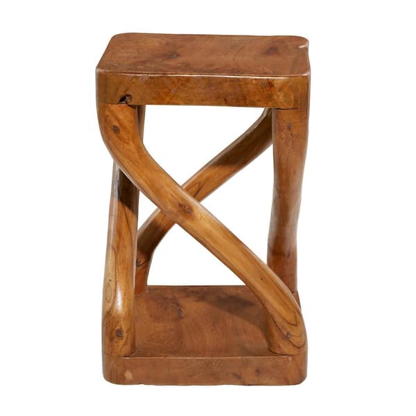 Monroe Lane Contemporary Teak Wood Accent Table Brown