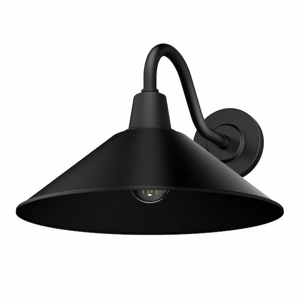 Skyflow 10.6 in. Matte Black Outdoor Hardwired Barn Sconce with No Blub Included