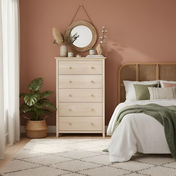 Brooklyn 5-Drawer Unfinished Wood Chest