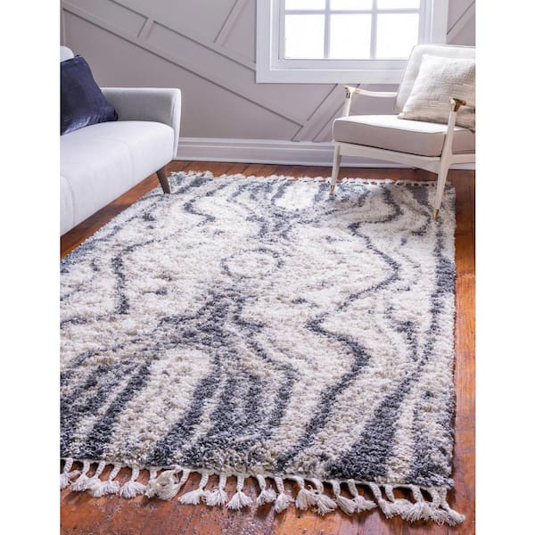 Hygge Shag Valley Gray 4 ft. x 6 ft. Area Rug