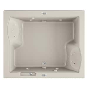 FUZION 71.75 in. x 59.75 in. Rectangular Whirlpool Bathtub with Center Drain in Oyster