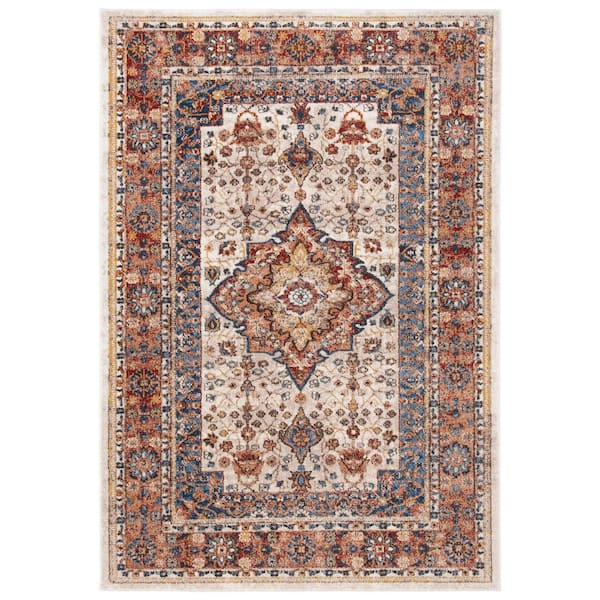 Bijar 7 x 9 Ivory/Rust Medallion Area Rug