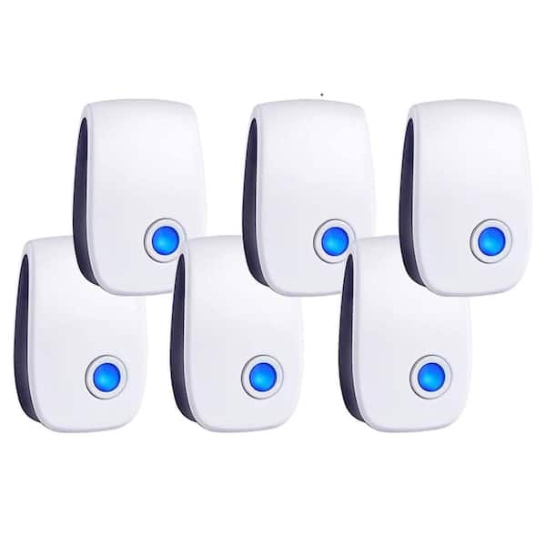 3-5-Watt White Electronic Indoor Pest Repellent Plug, Ultrasonic Pest Control Repeller for Mice,Roach, Mosquito (6-Pack)