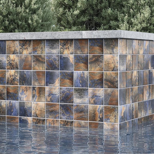 Seascape 6 in. x 6 in. Crustacean Matte Glazed Porcelain Wall Tile Sample