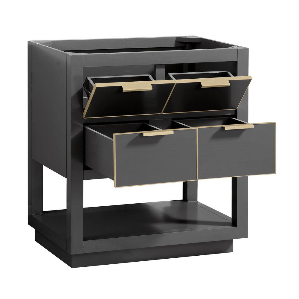 Twilight Gray Solid Wood 30" Freestanding Vanity Cabinet