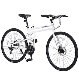 White 21 Speed Hybrid bike Disc Brake 700C Road Bike, City Bicycle For Men Women's