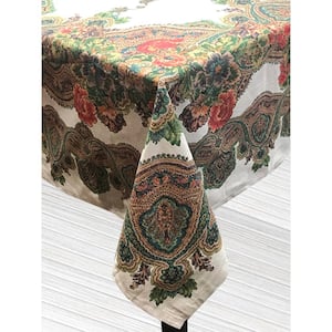 Cashmere 70 in. Multi-Color Round Cotton and Linen Tablecloth