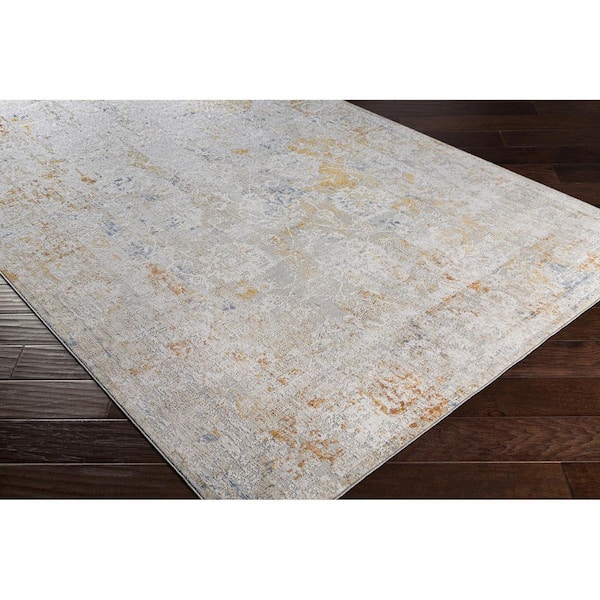 Carmel Gray Traditional Distressed 6 ft. 7 in. x 9 ft. 6 in. Area Rug
