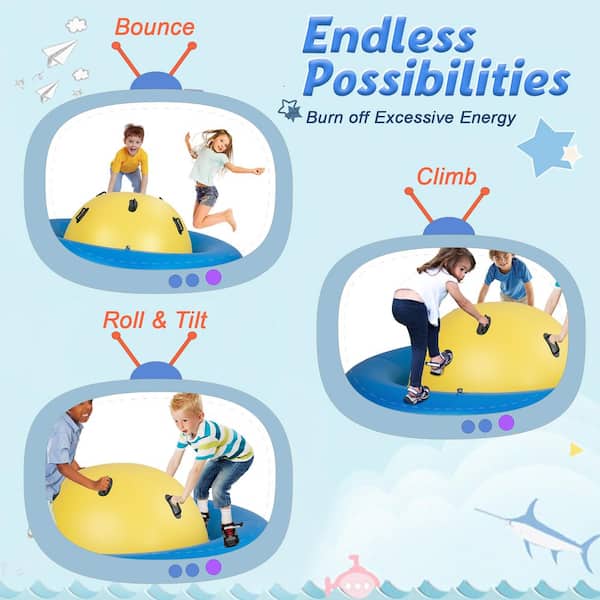 Costway 7.5 ft. Inflatable Dome Rocker Bouncer with 6
